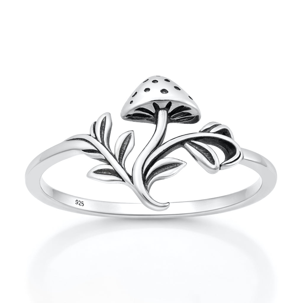 Silver Ring - Mushroom Vines