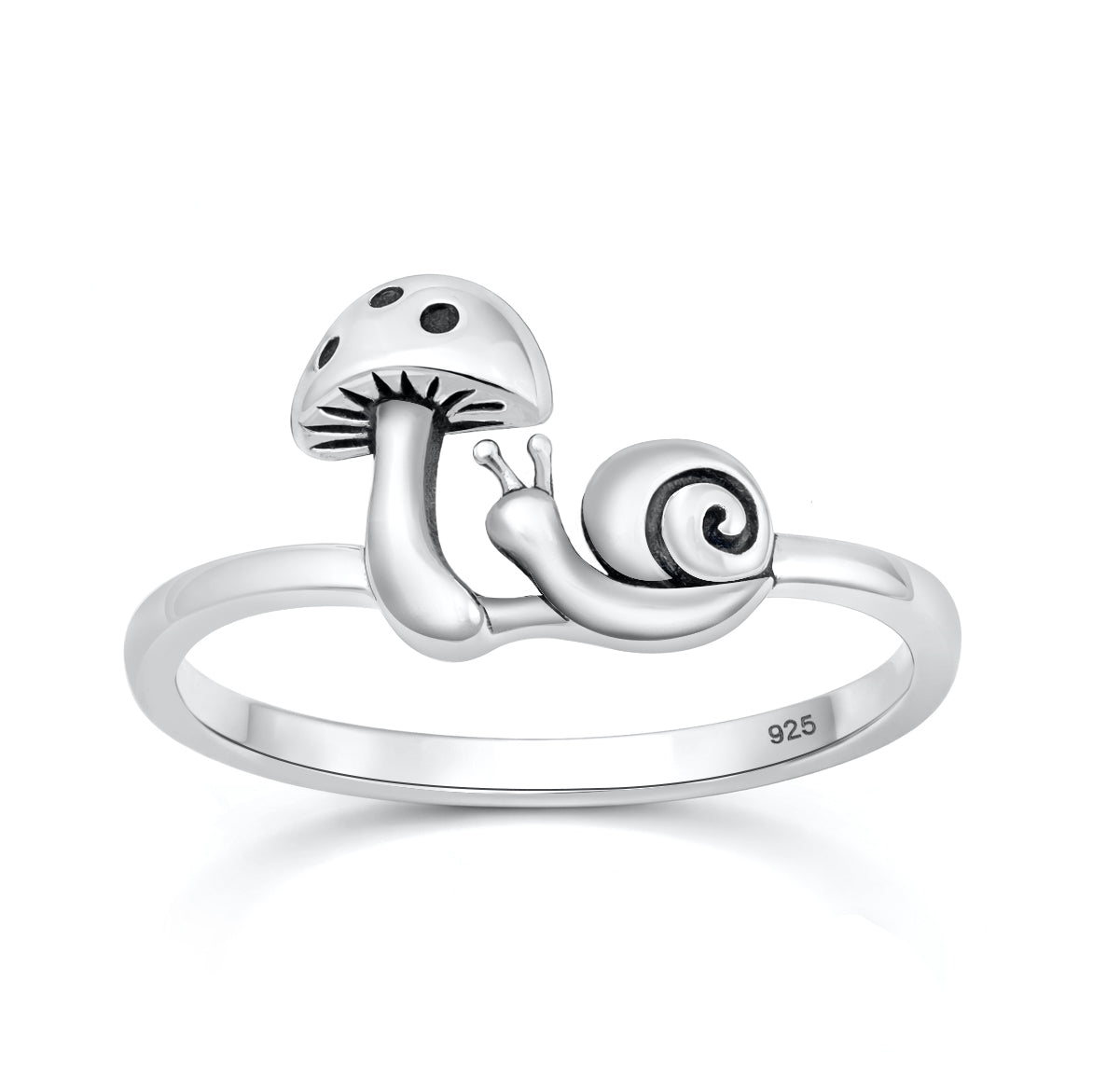 Silver Ring - Mushroom & Snail