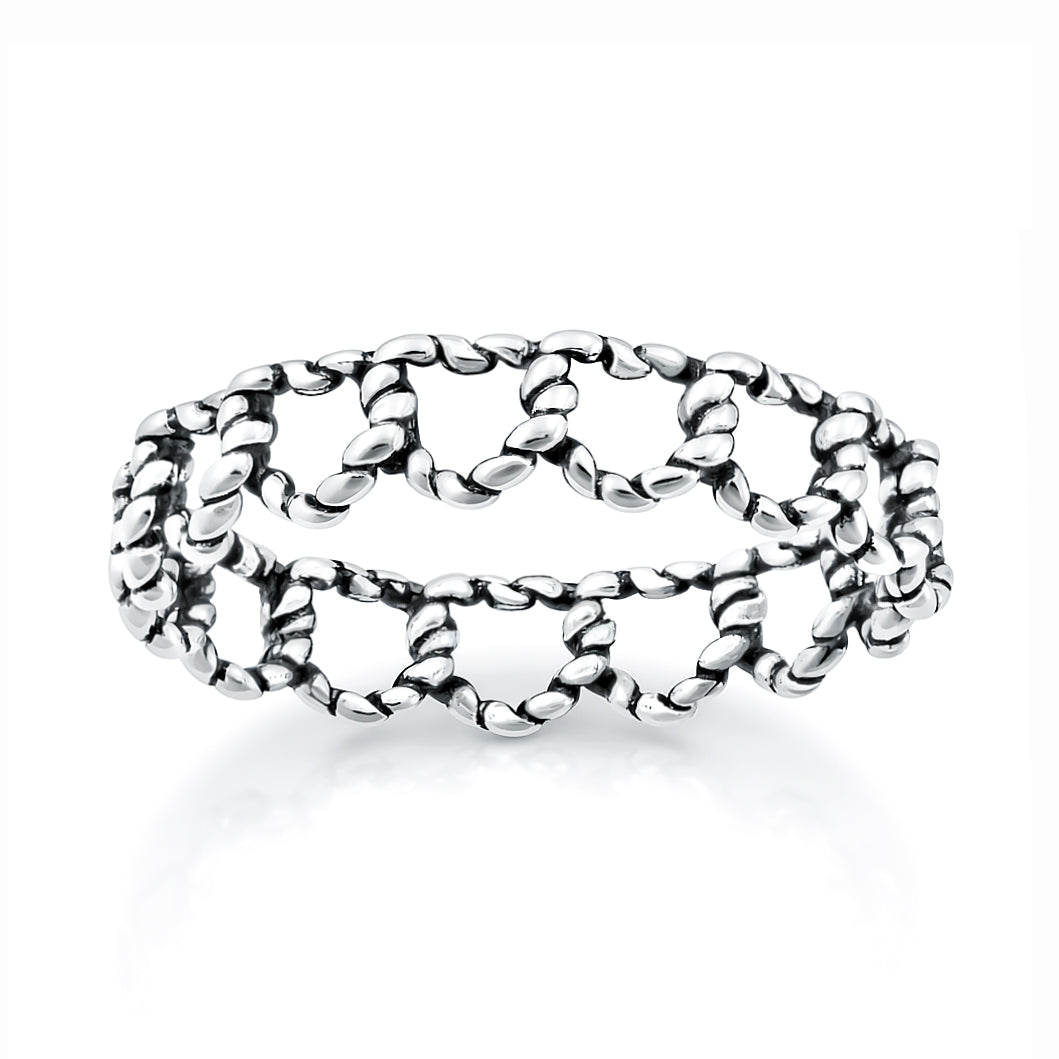 Silver Ring - Twisted Heart Band