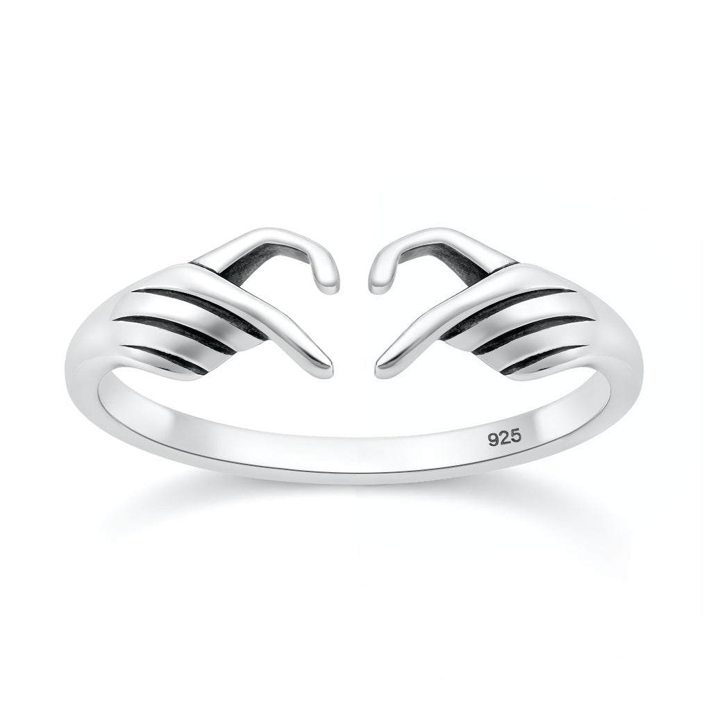 Silver Ring - Heart Fingers