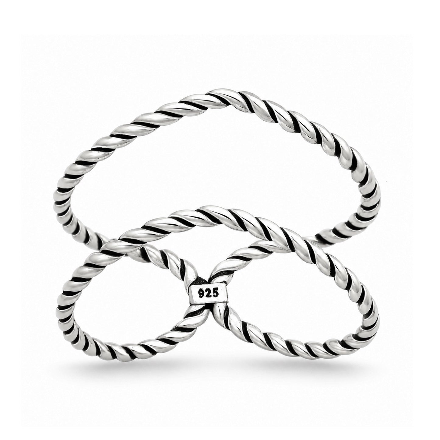 Silver Ring - Twisted V-Shape