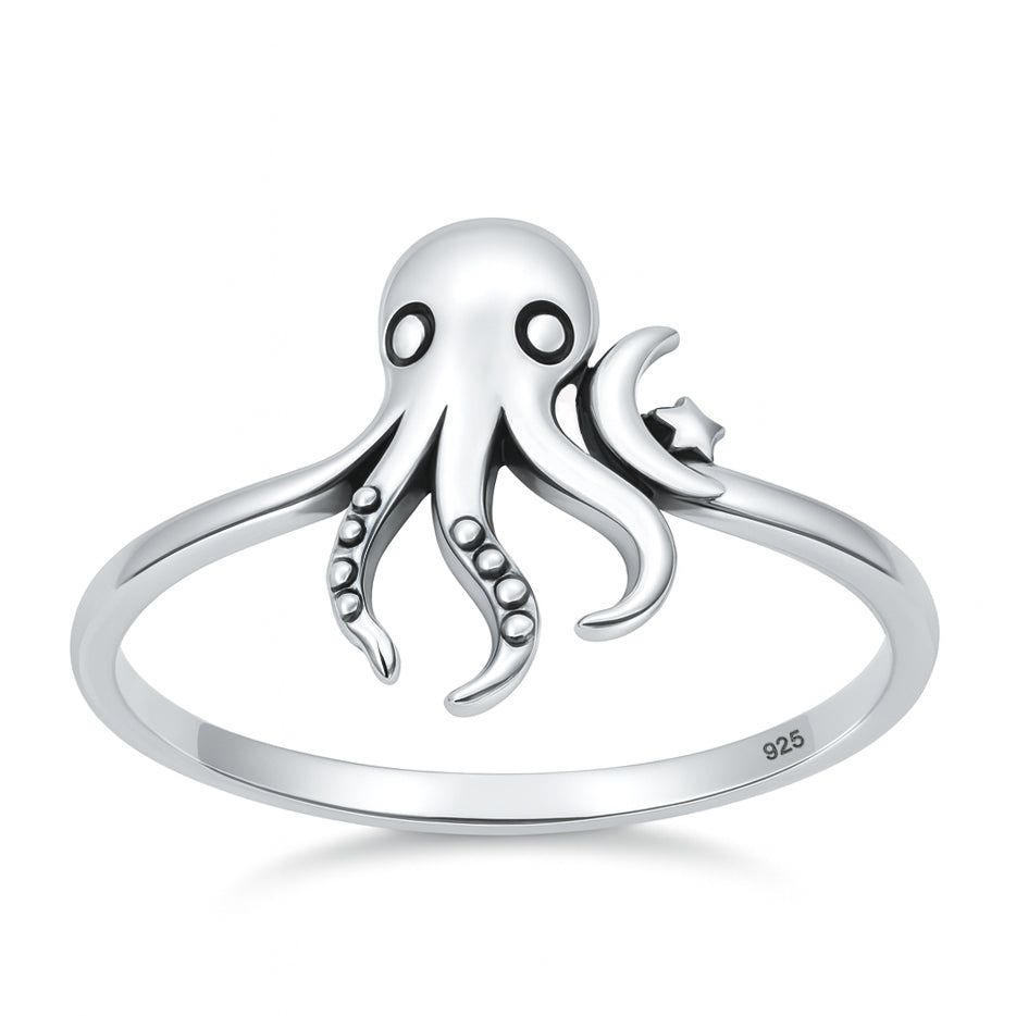 Silver Ring - Octopus