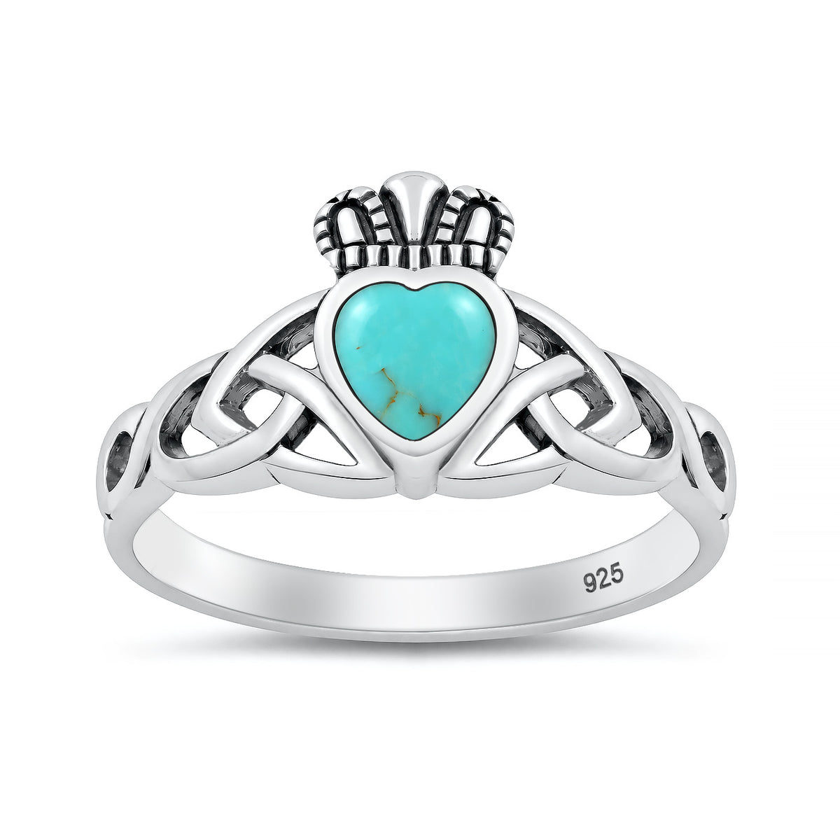 Silver Stone Ring - Claddagh