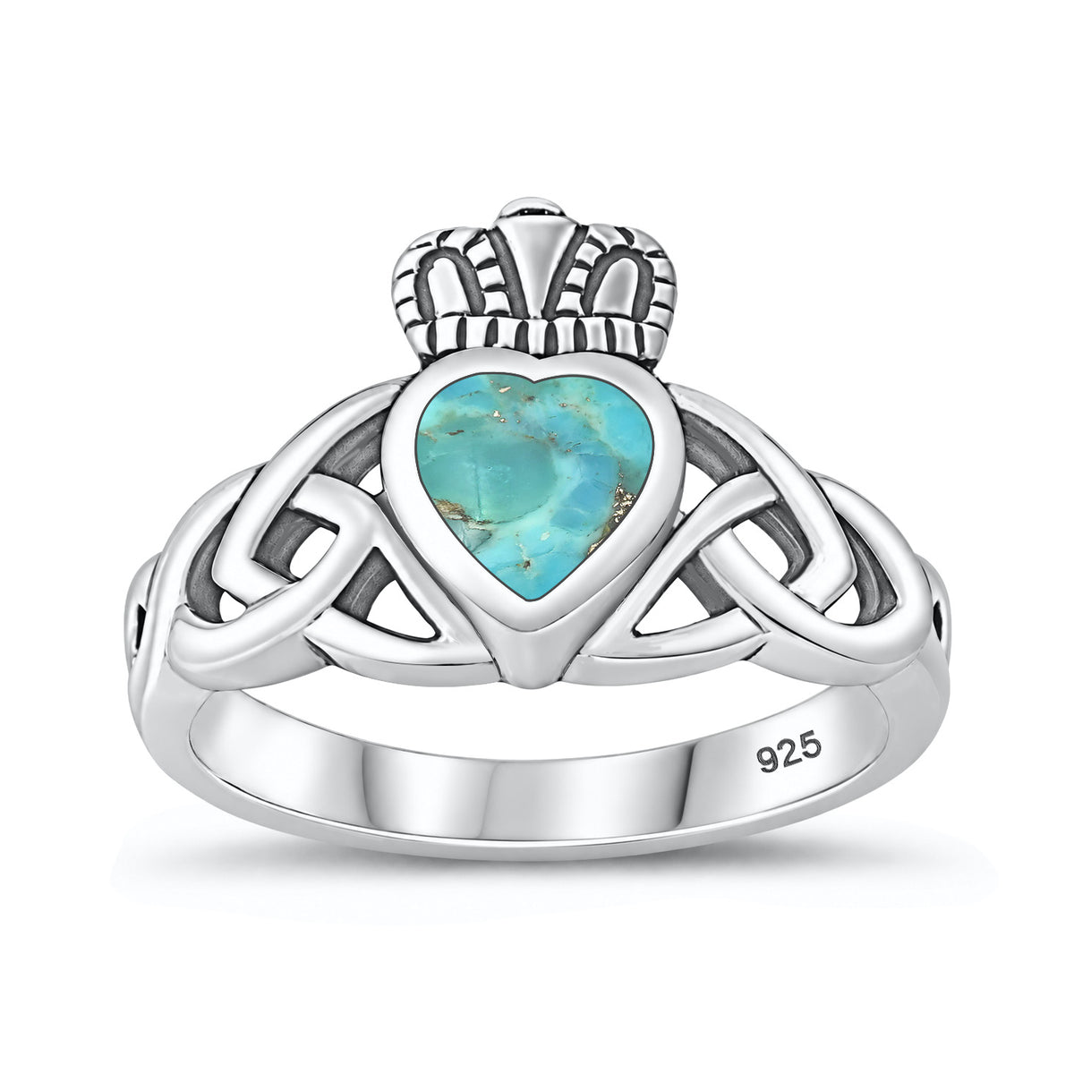 Silver Stone Ring - Claddagh