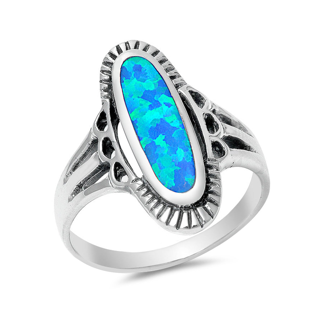Silver Lab Opal Ring