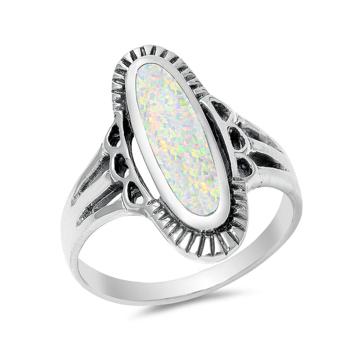 Silver Lab Opal Ring