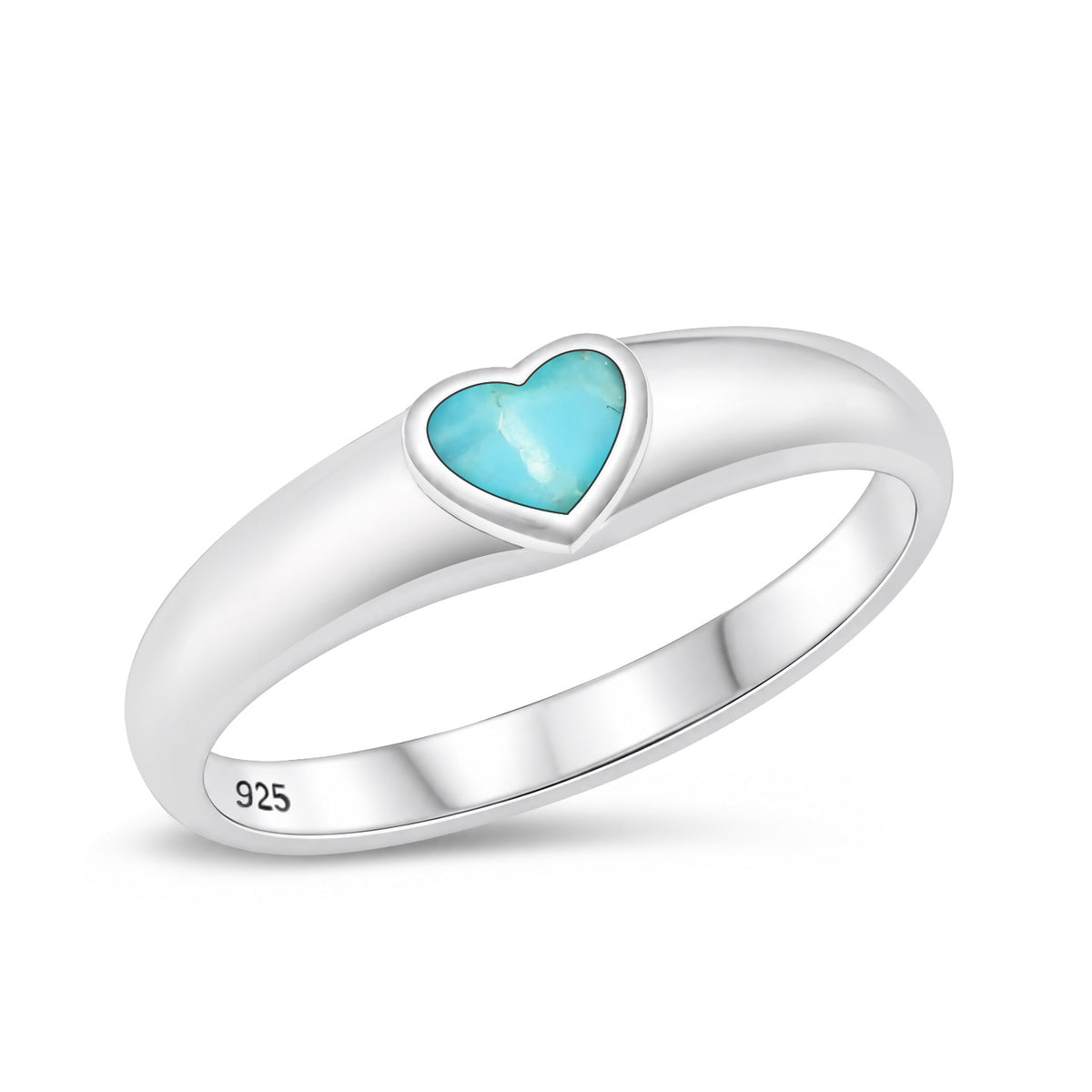 Silver Stone Ring - Heart