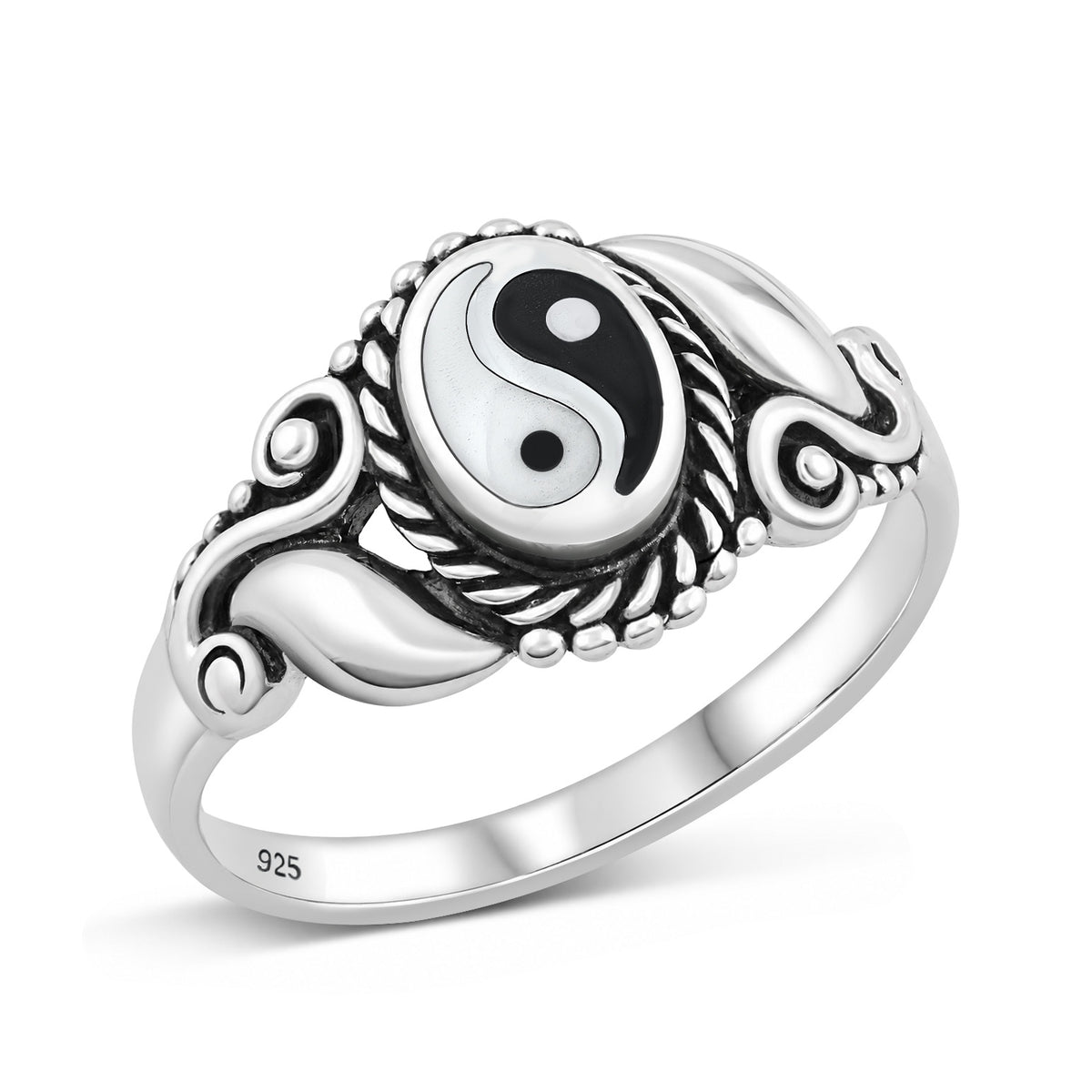 Silver Stone Ring - Yin Yang