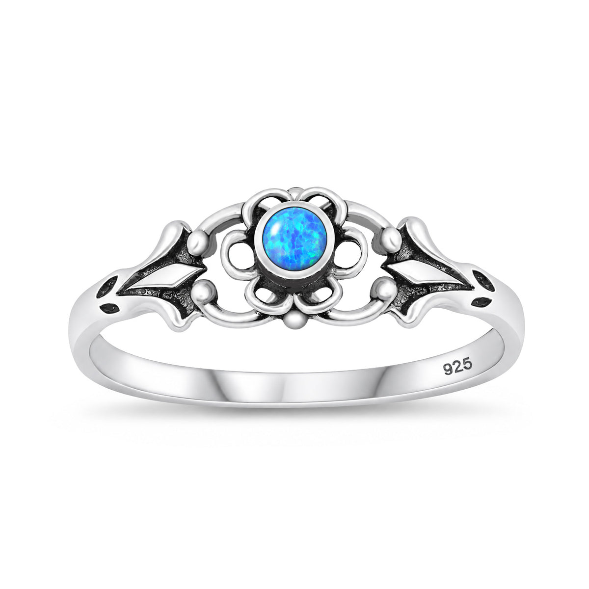Silver Lab Opal Ring