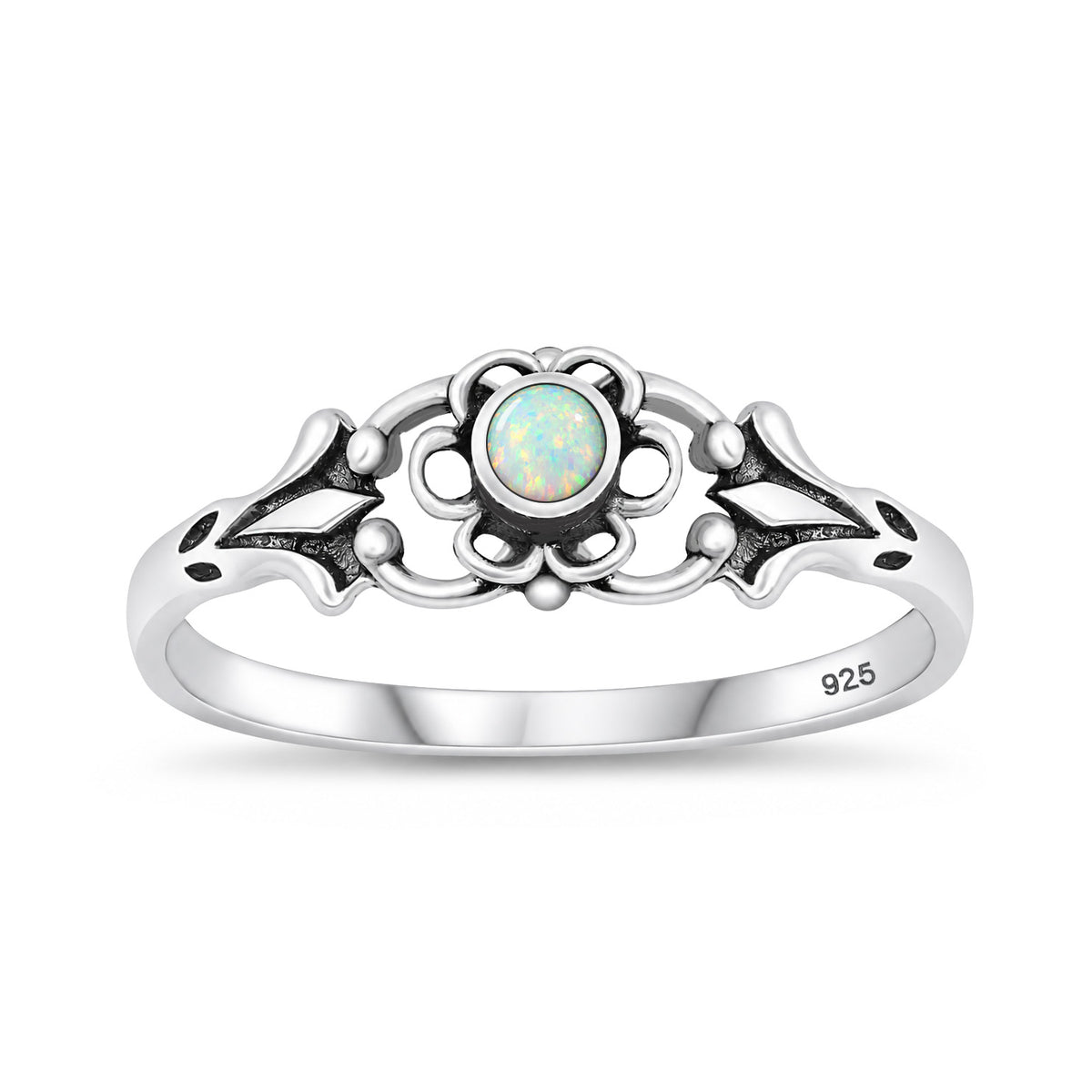 Silver Lab Opal Ring