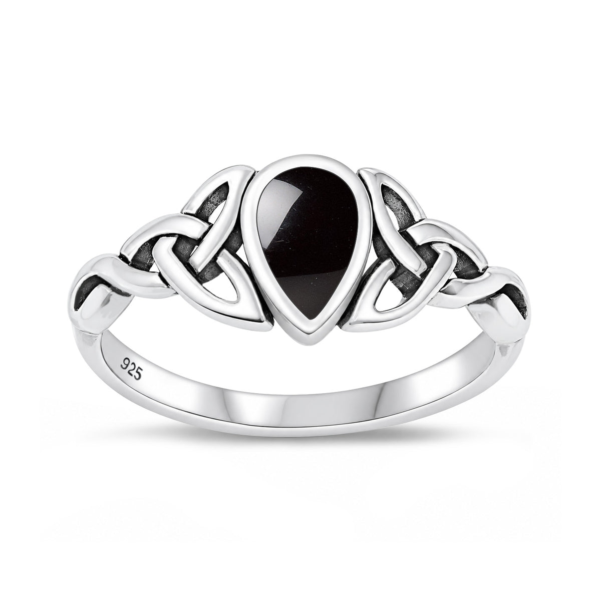 Silver Stone Ring - Celtic
