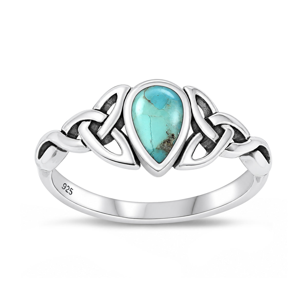 Silver Stone Ring - Celtic