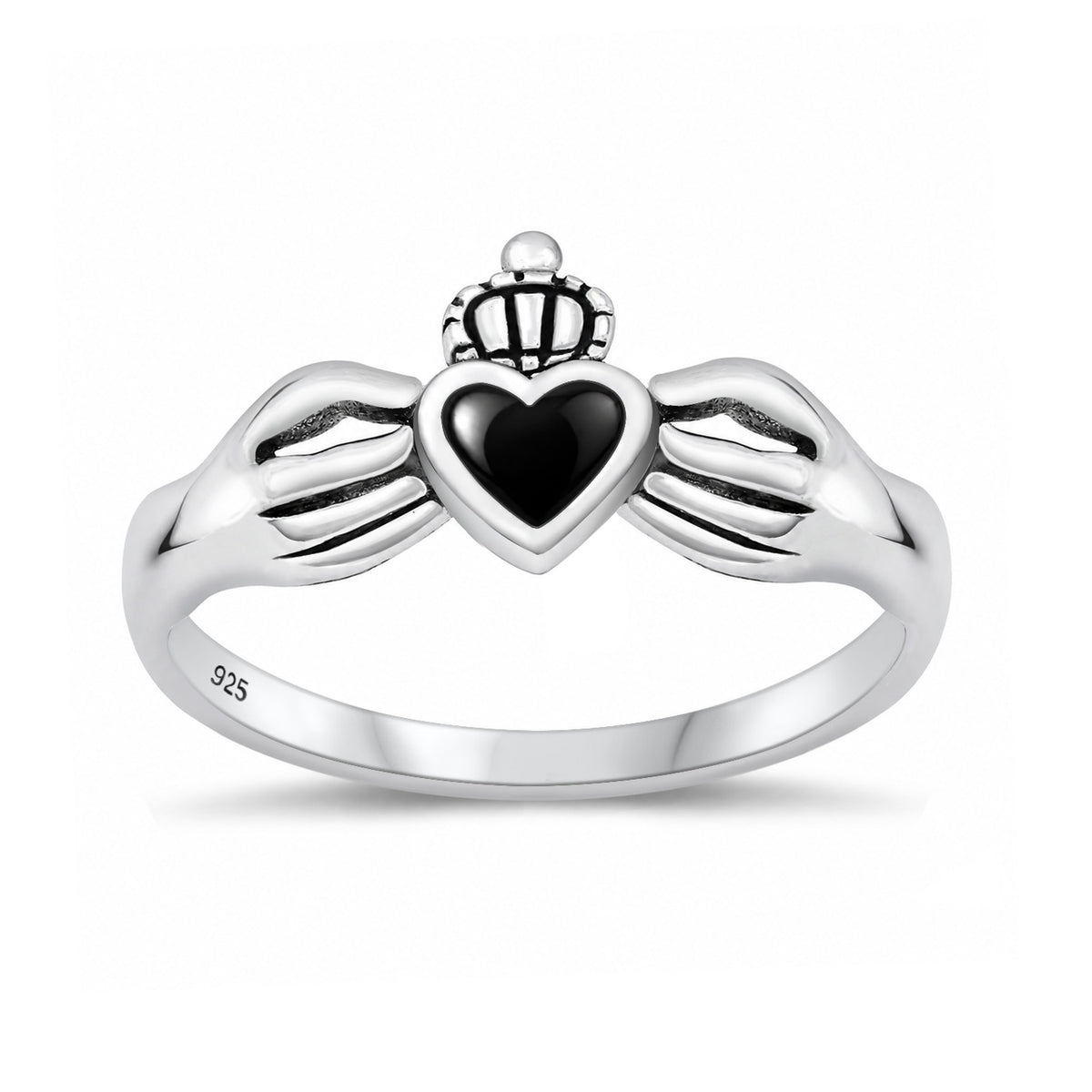 Silver Stone Ring - Claddagh
