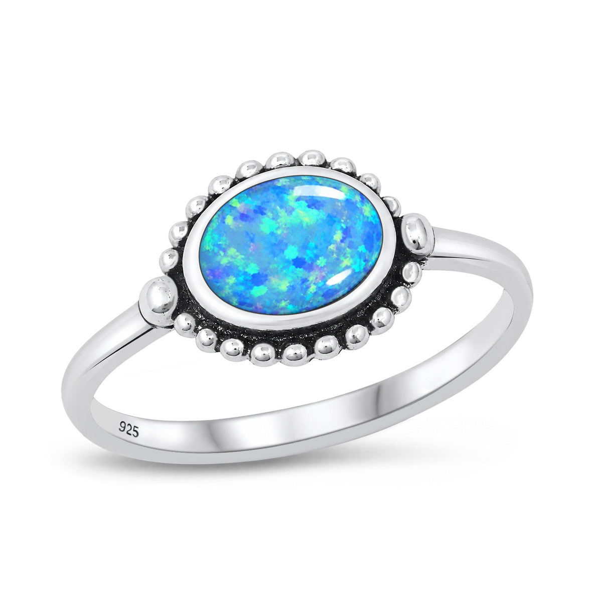 Silver Lab Opal Ring
