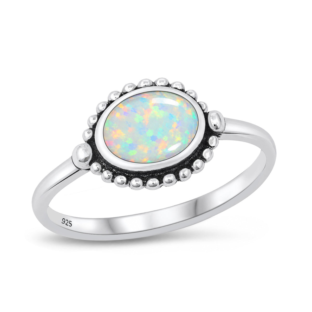 Silver Lab Opal Ring