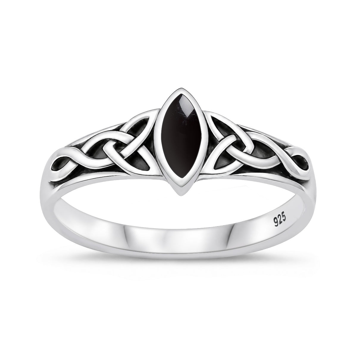 Silver Stone Ring - Celtic
