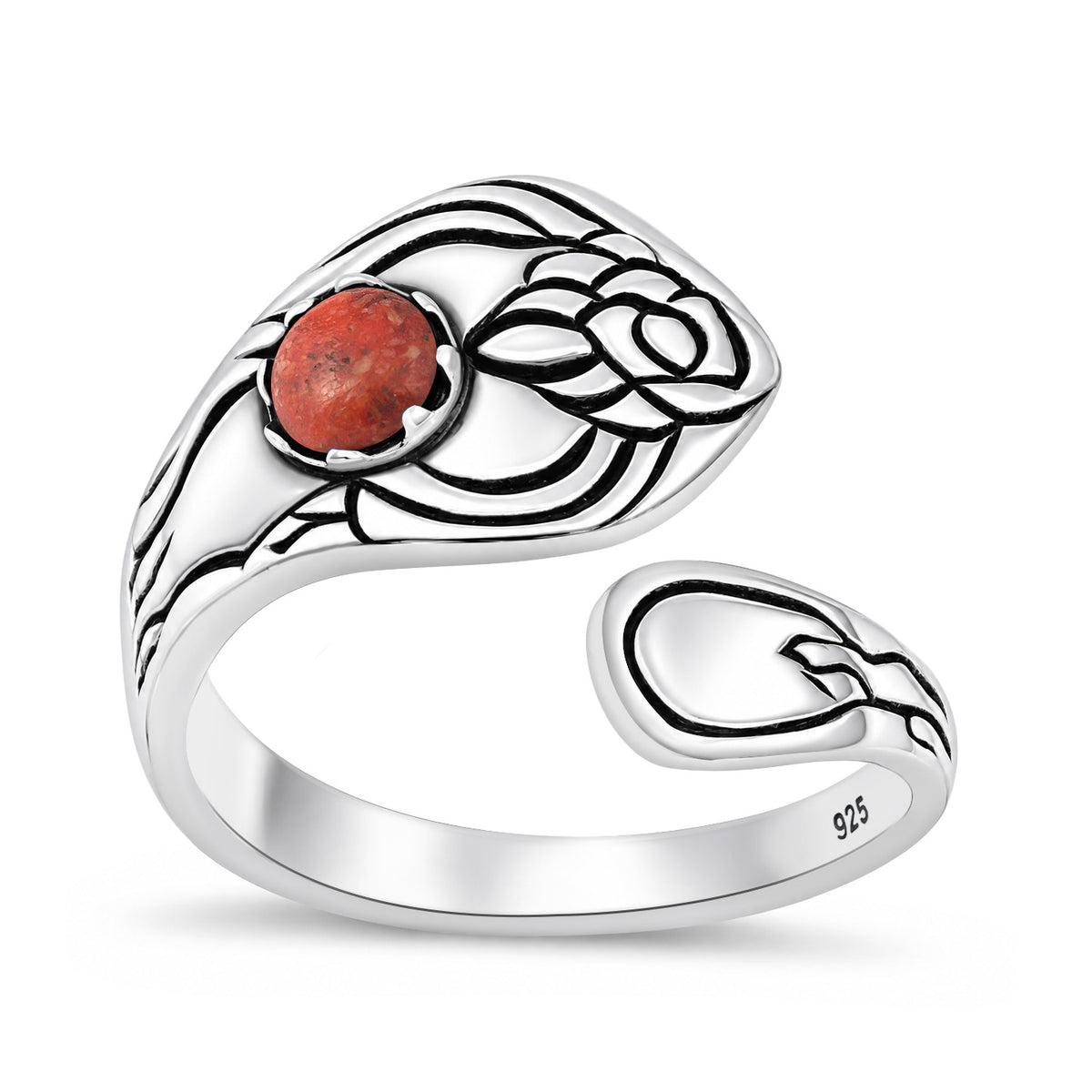 Silver Spoon Stone Ring