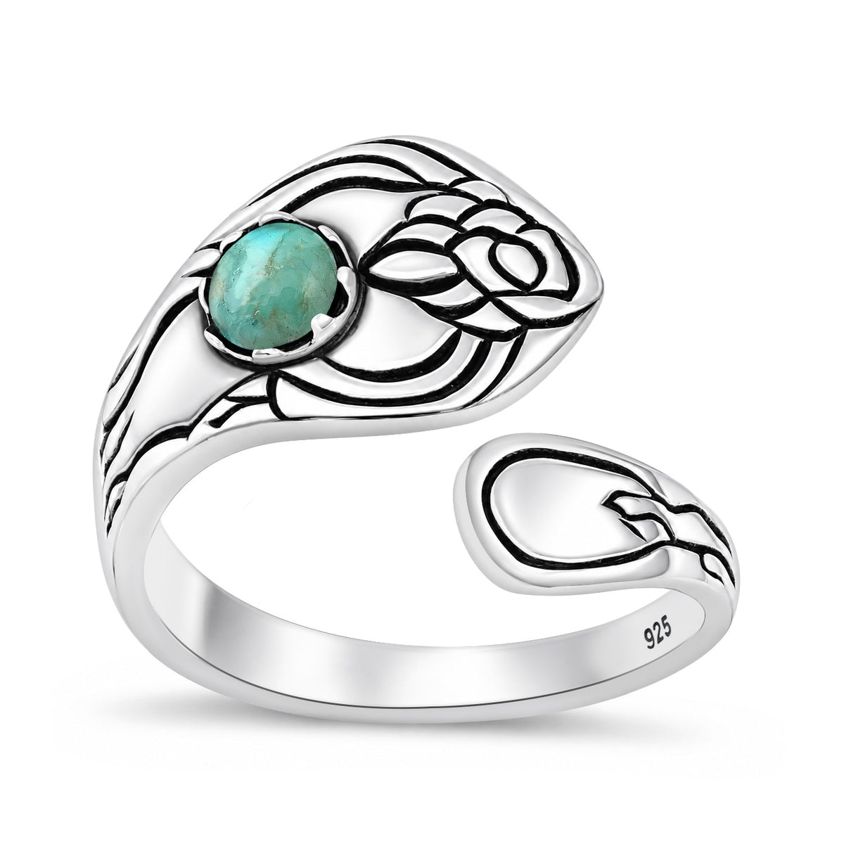 Silver Spoon Stone Ring