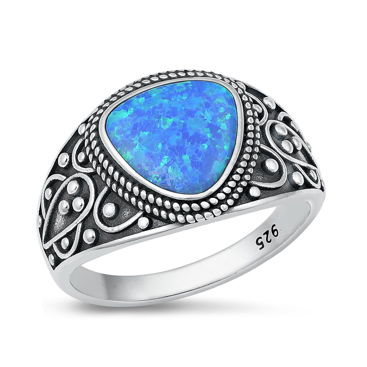 Silver Lab Opal Ring