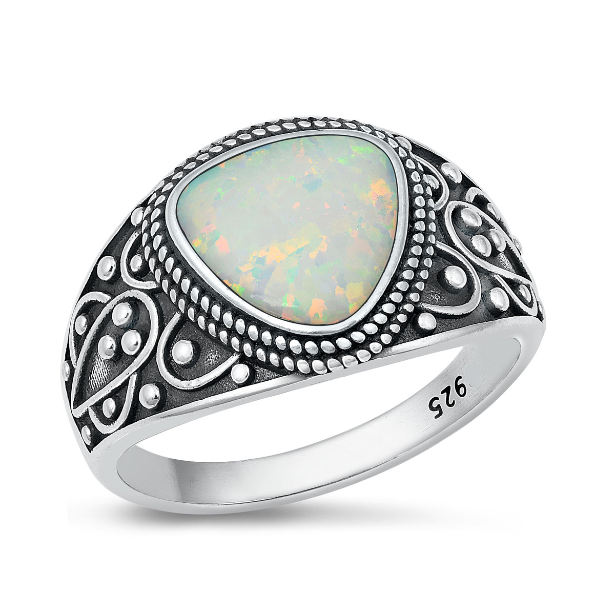 Silver Lab Opal Ring