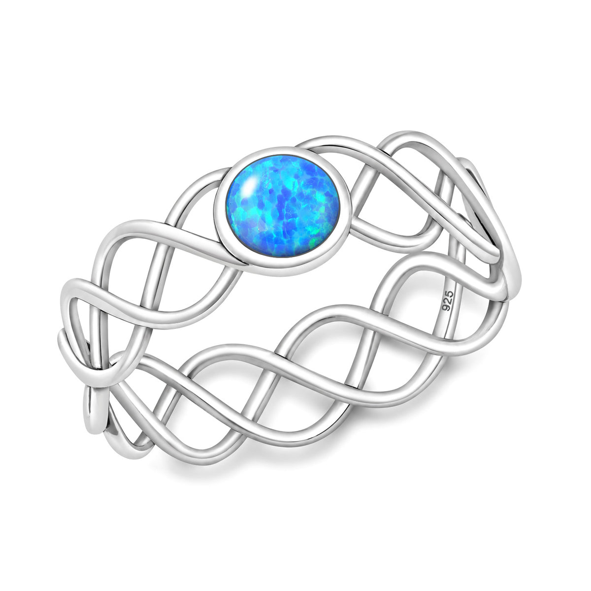 Silver Scroll Stone Ring