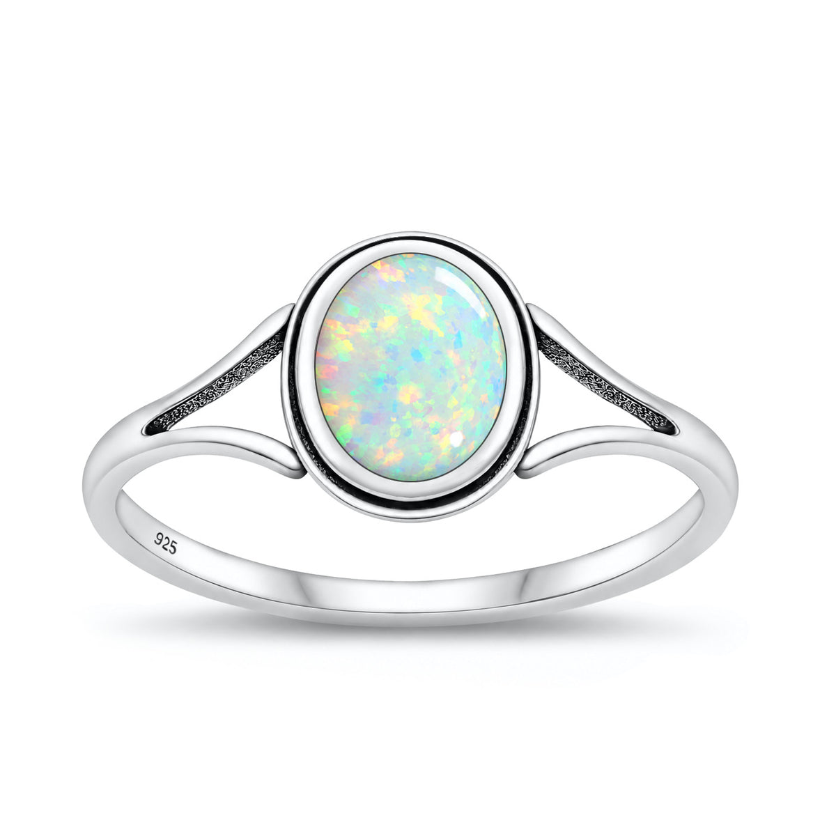 Silver Lab Opal Ring