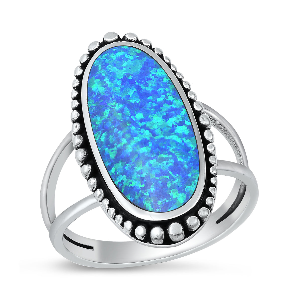 Silver Lab Opal Ring