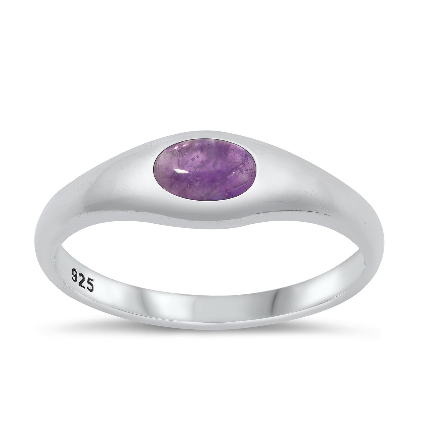 Silver Stone Ring - Amethyst