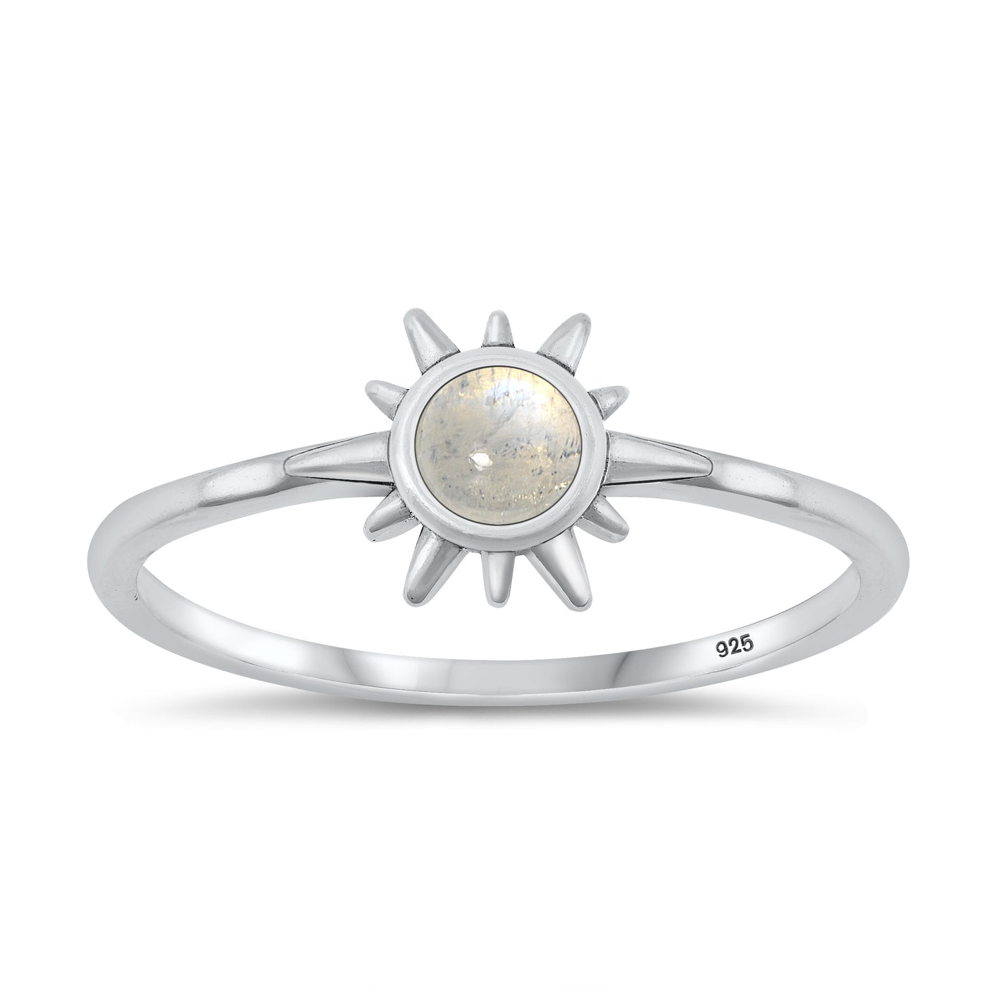 Silver Stone Ring - Sun