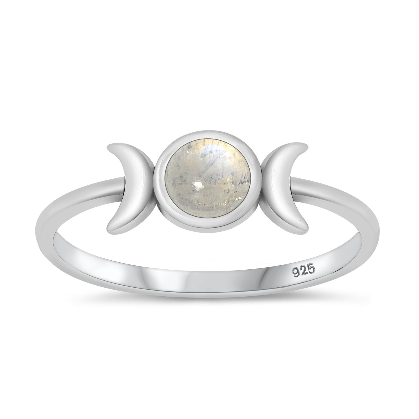 Silver Stone Ring - Moon