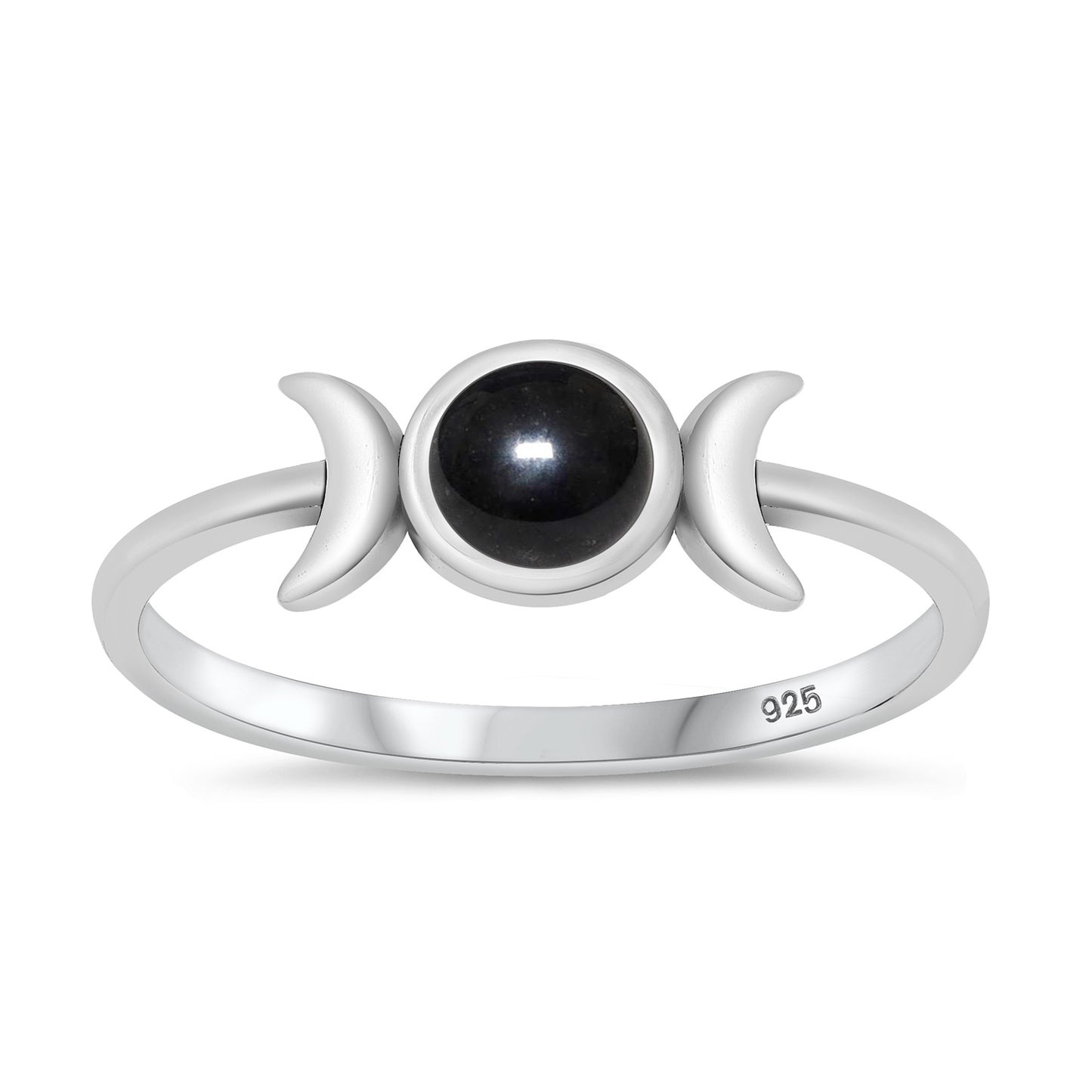 Silver Stone Ring - Moon