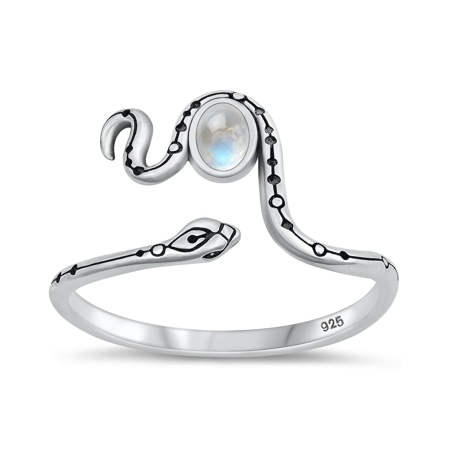 Silver Stone Ring - Snake