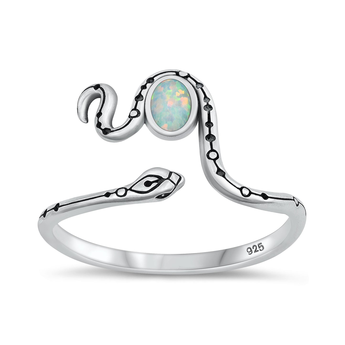 Silver Stone Ring - Snake