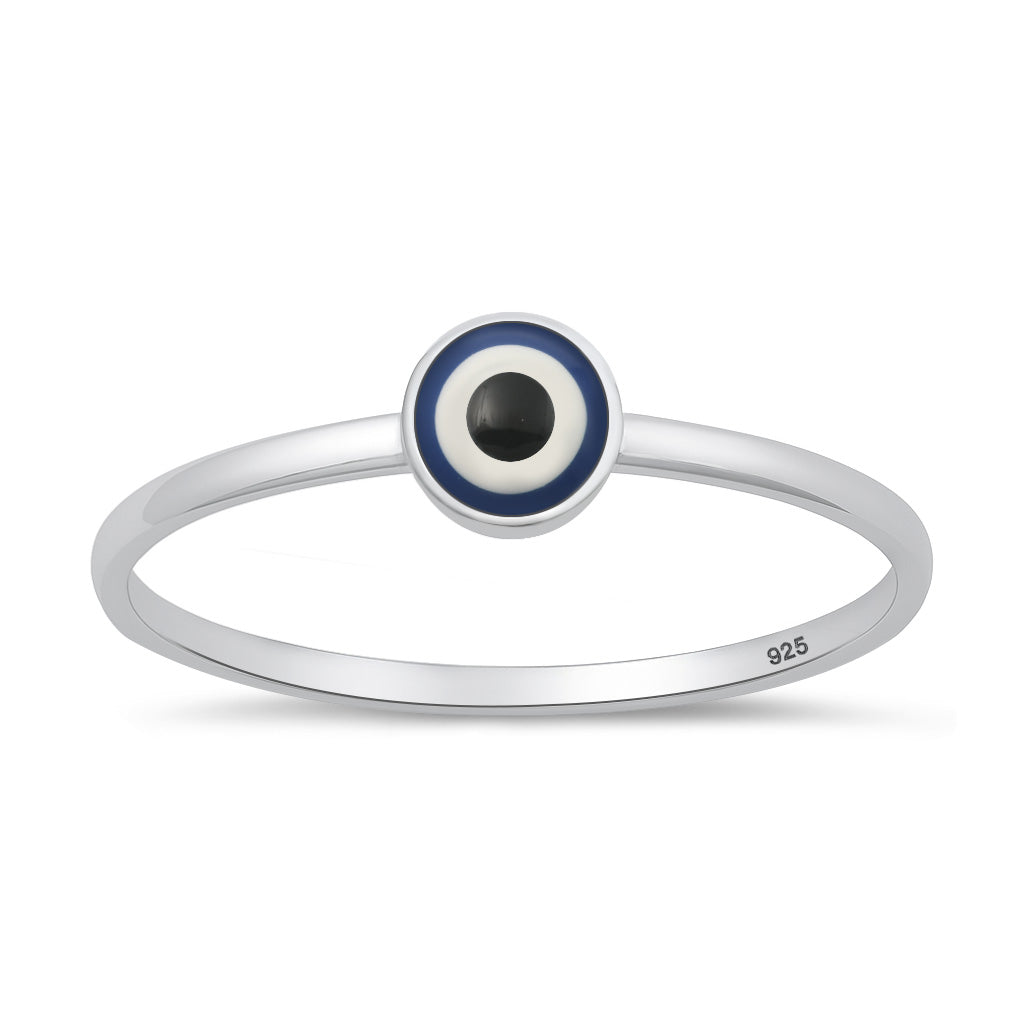 Silver Stone Ring - Evil Eye