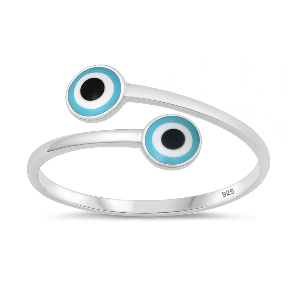 Silver Stone Ring - Evil Eye