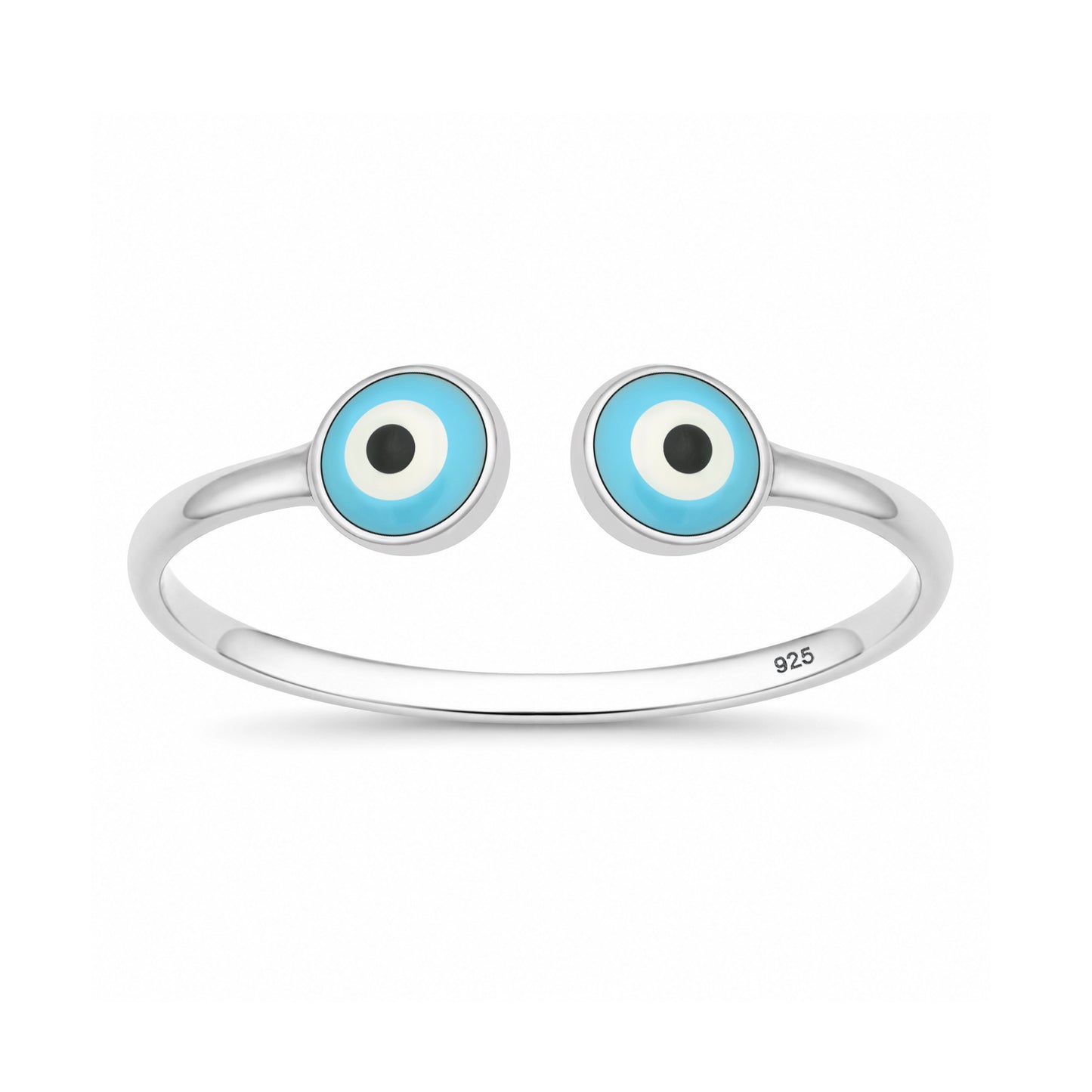 Silver Stone Ring - Evil Eye