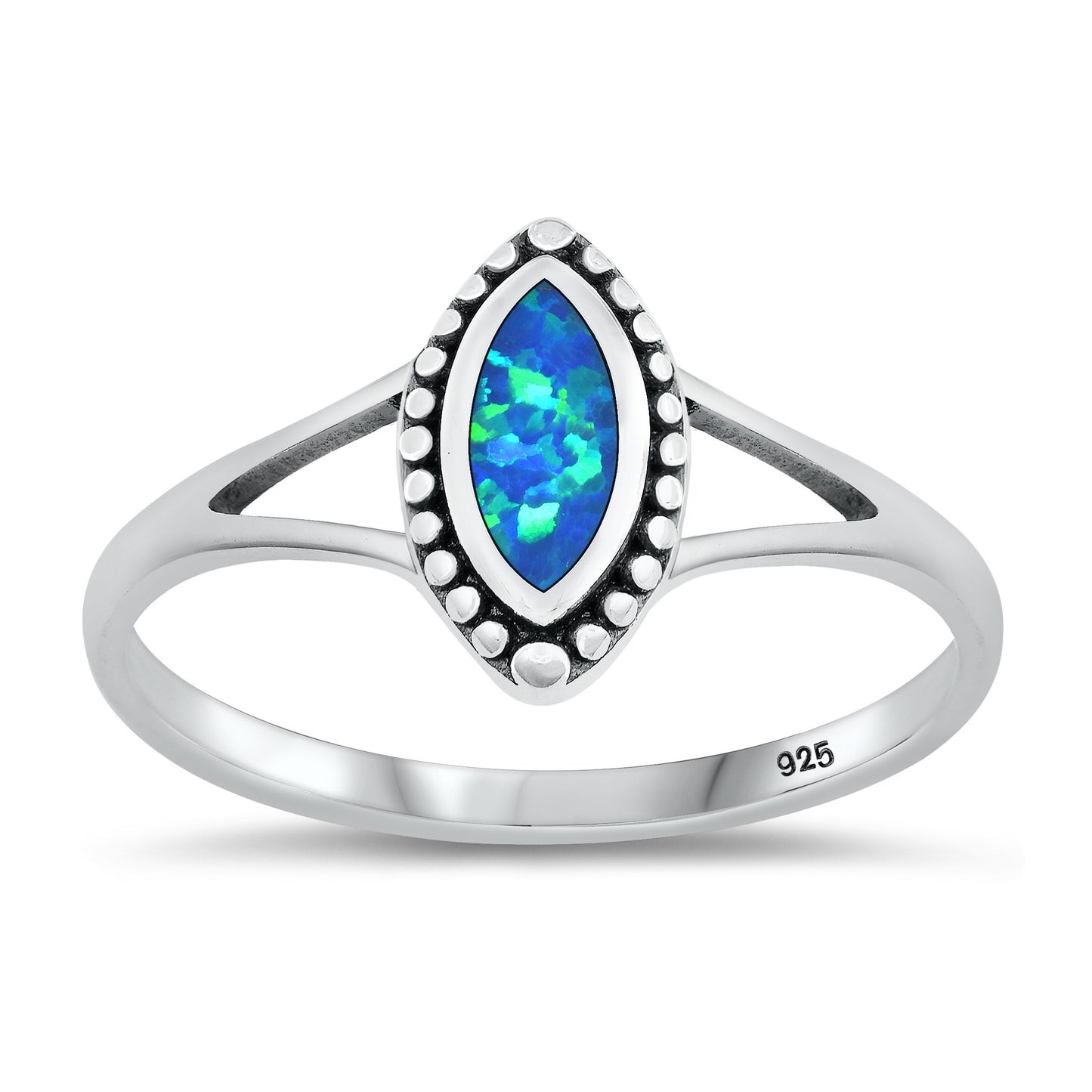 Silver Lab Opal Ring