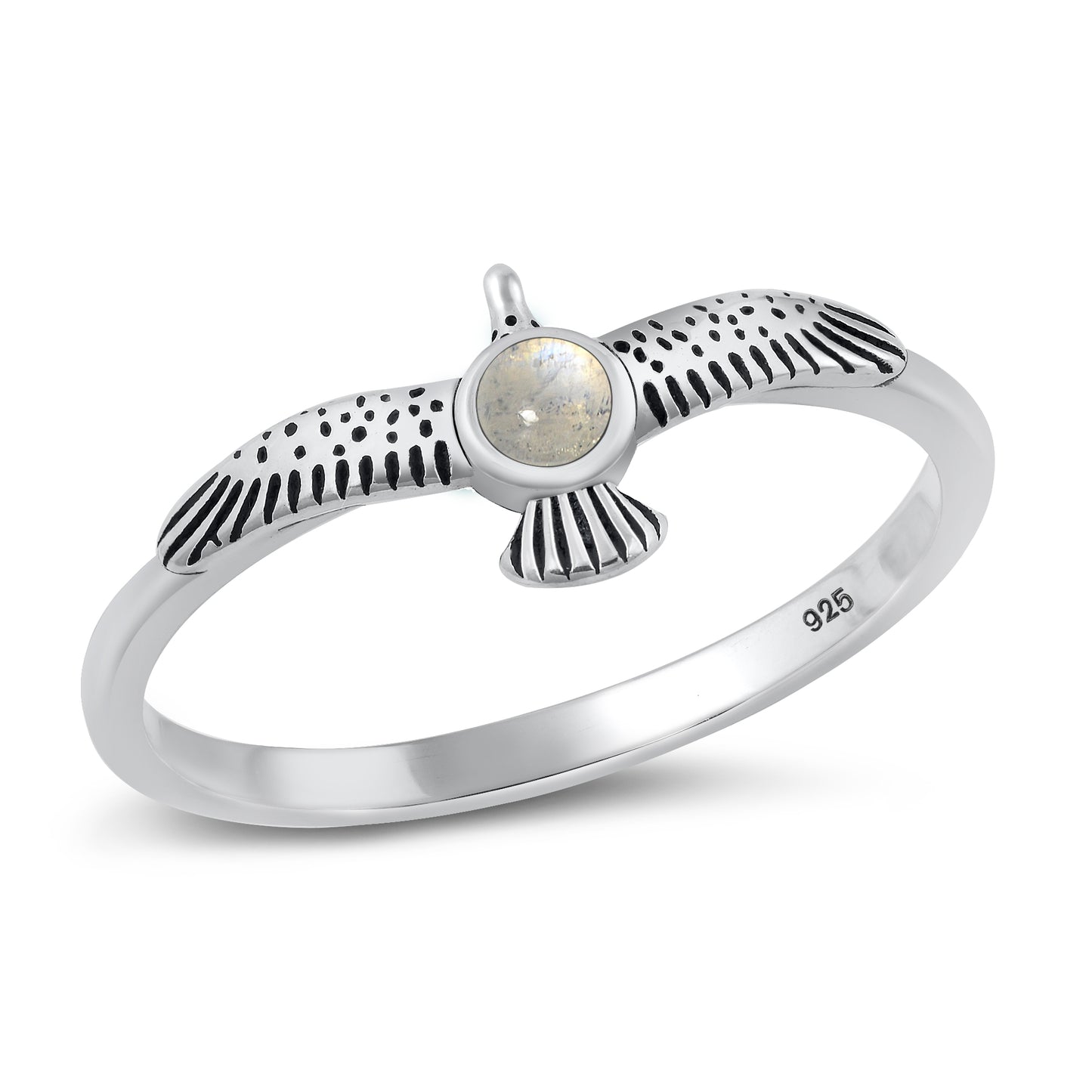 Silver Stone Ring - Eagle