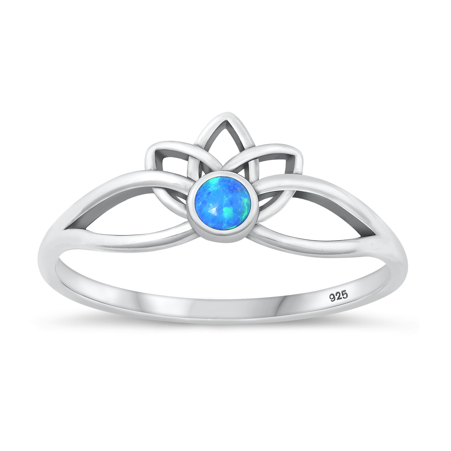 Silver Lab Opal Ring - Lotus