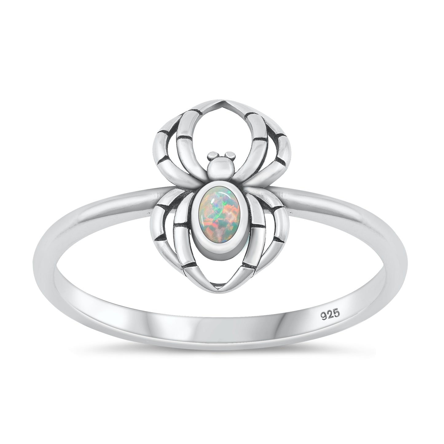 Silver Lab Opal Ring - Spider