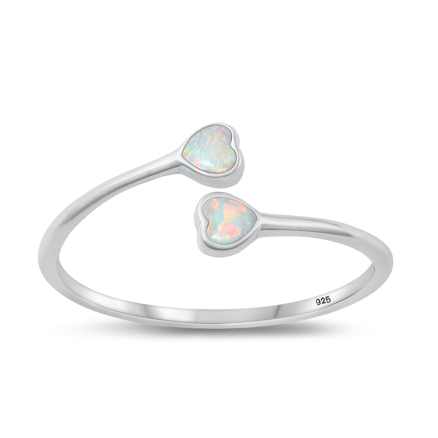 Silver Lab Opal - Hearts