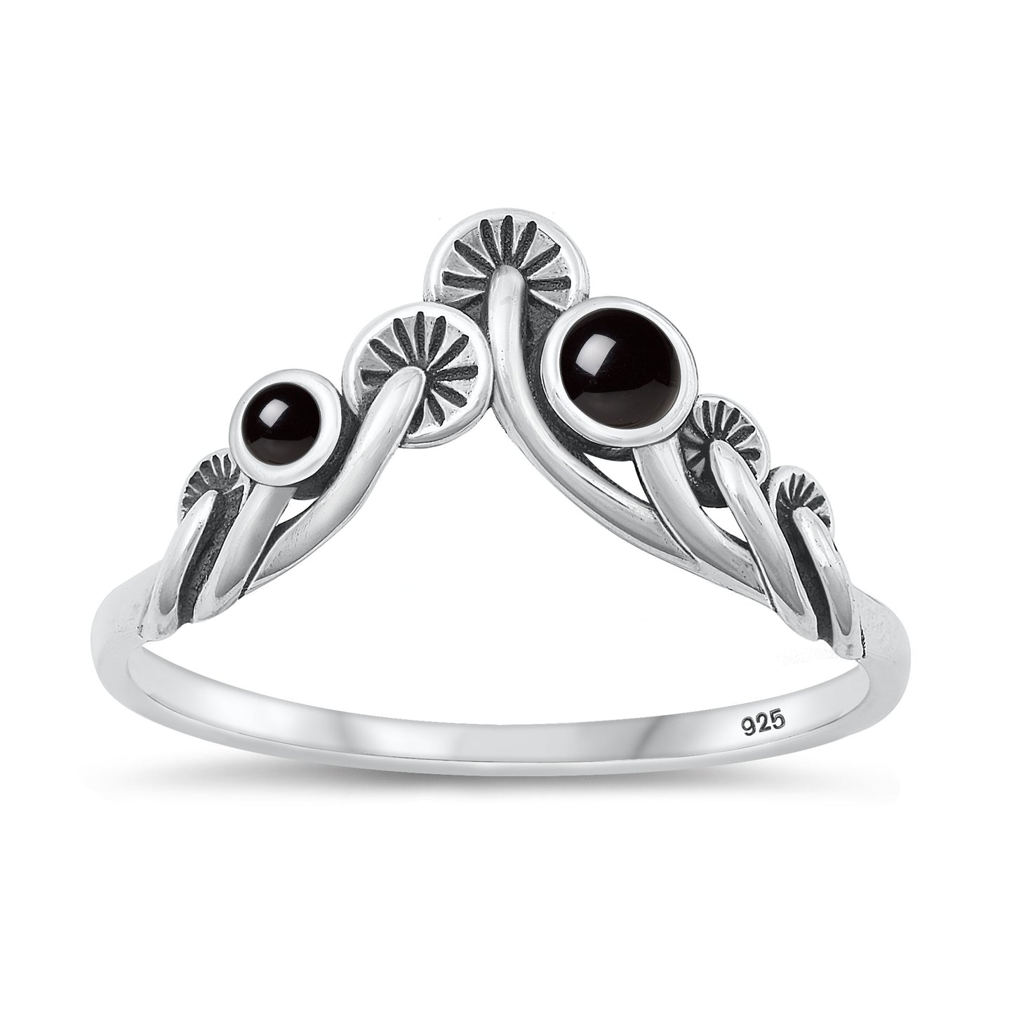 Silver Stone Ring - Mushrooms