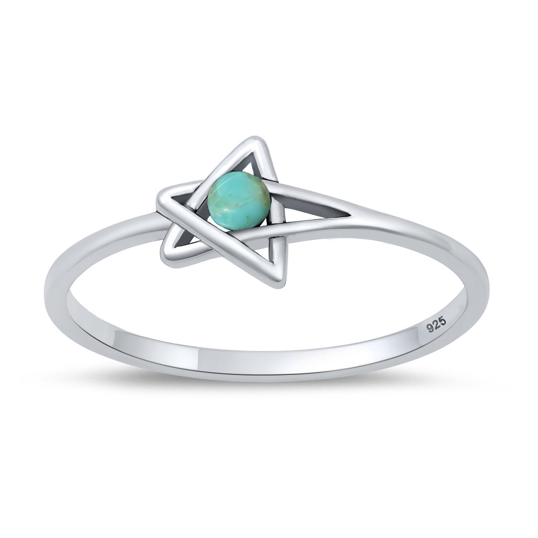 Silver Stone Ring - Star