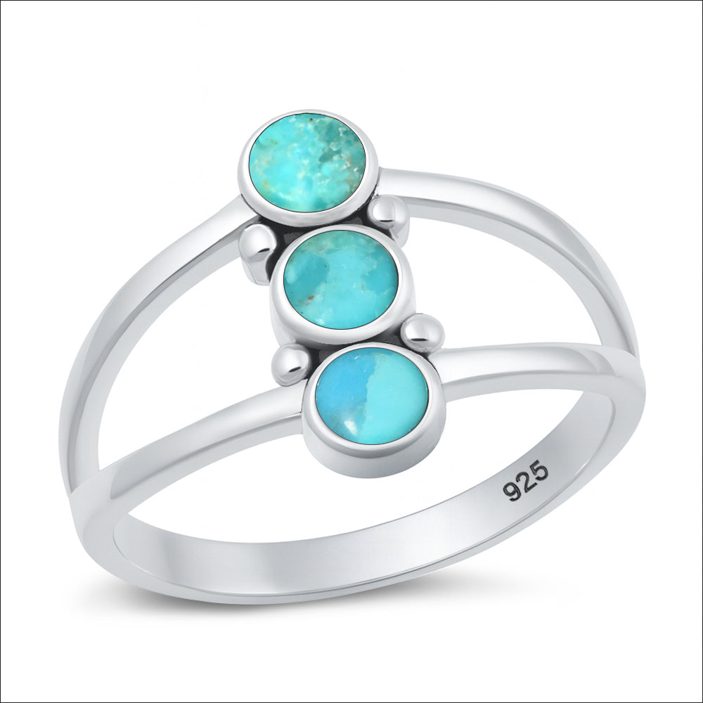 Silver Stone Ring - Stacked Stones