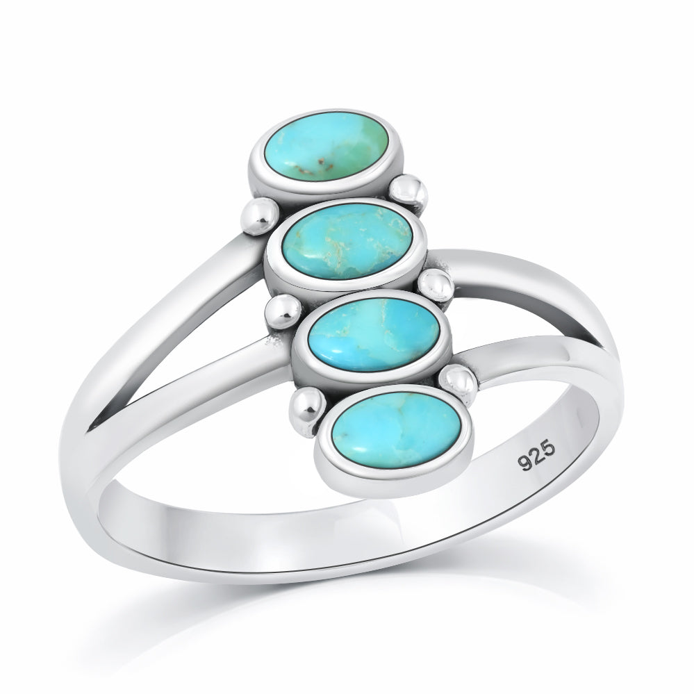 Silver Stone Ring - Stacked Stones
