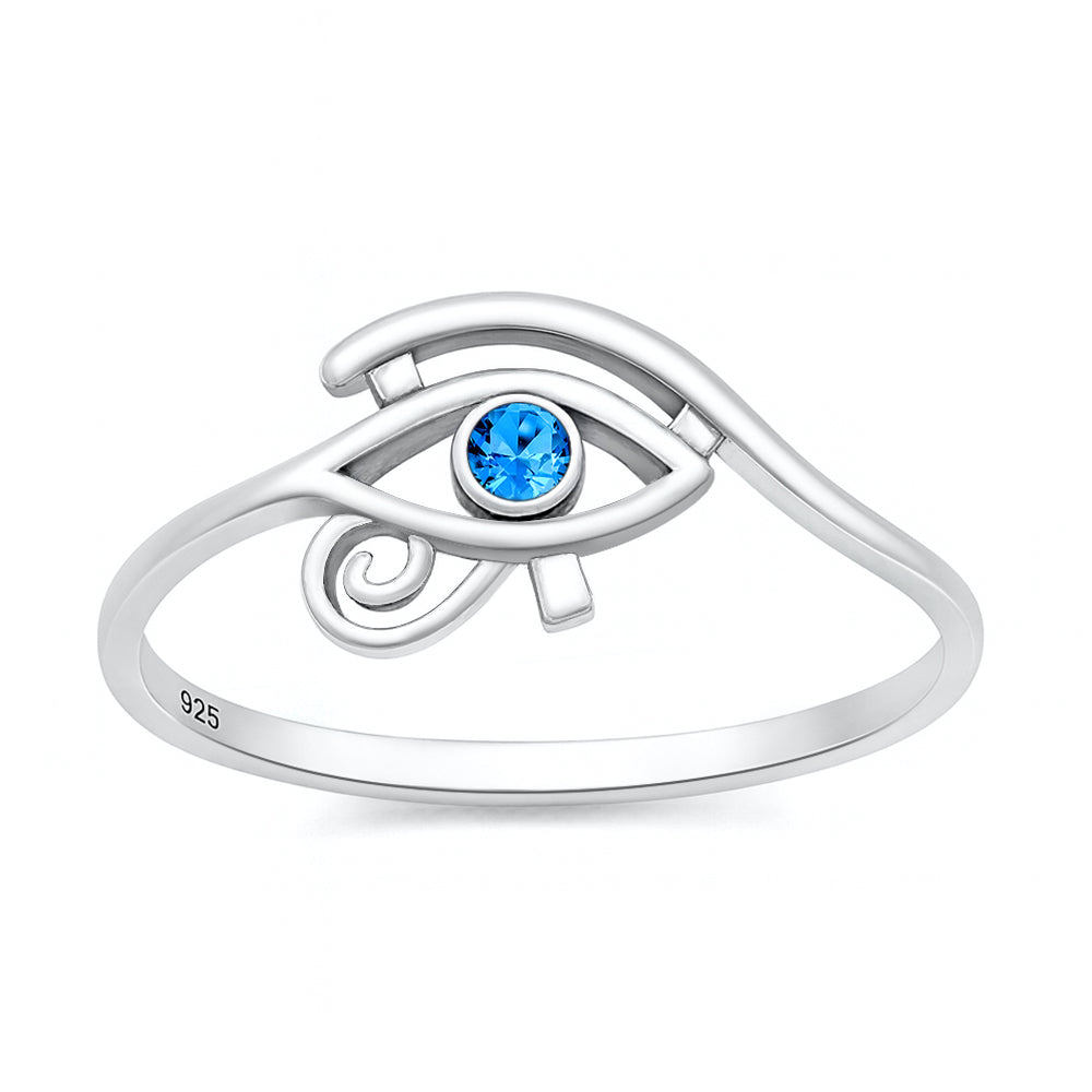 Silver CZ Ring - Eye of Horus