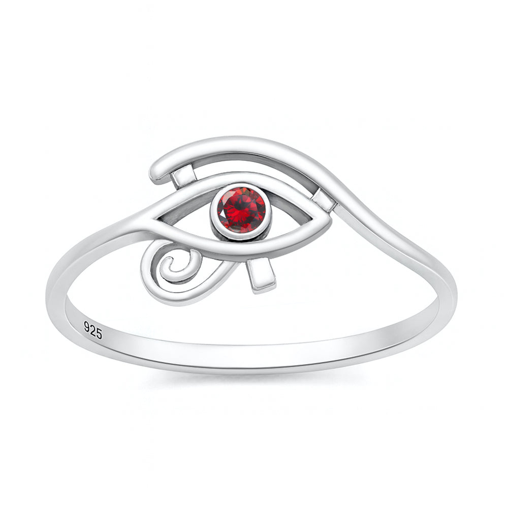 Silver CZ Ring - Eye of Horus