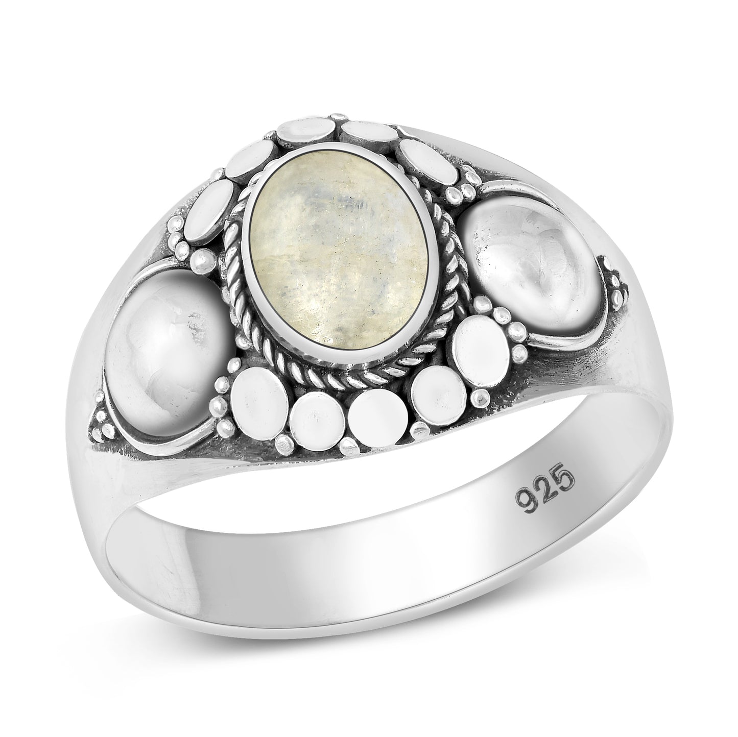 Silver Stone Ring - Bali Style