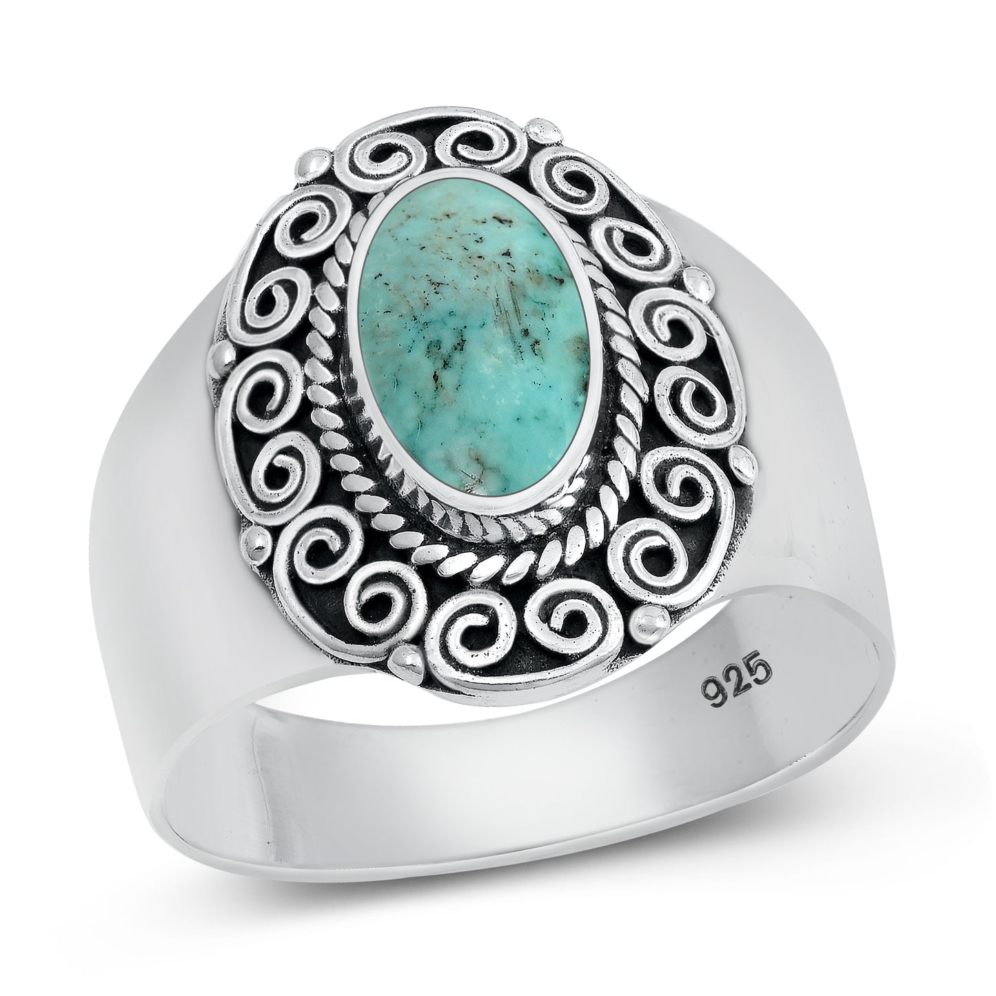 Silver Stone Ring - Bali Style