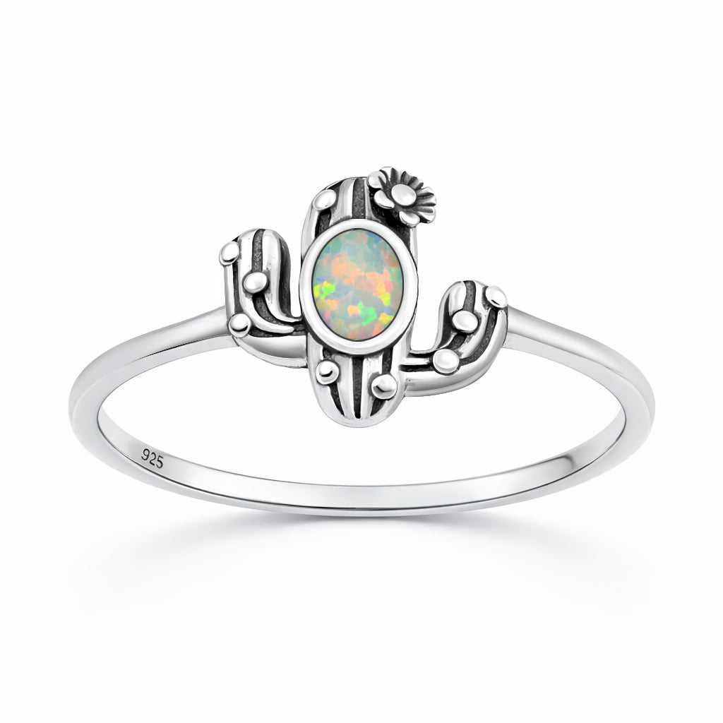 Silver Lab Open Ring - Cactus